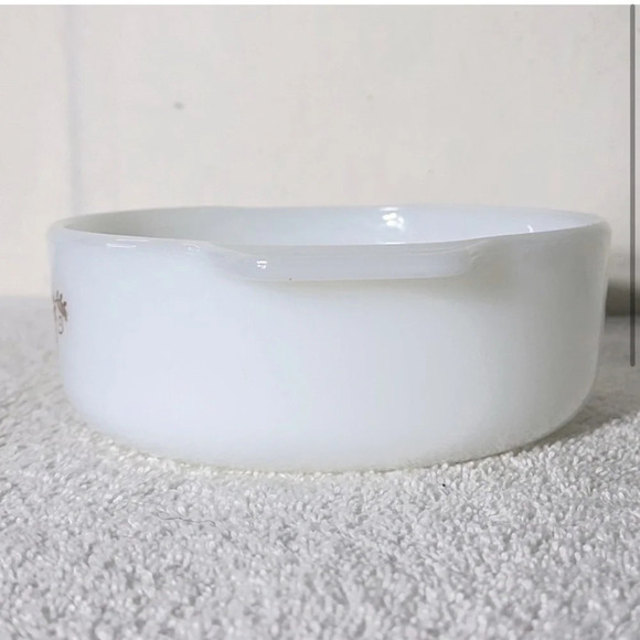 Vintage Dynaware Pyr-O-Rey Brown Daisy Round Milk  Glass Casserole Dish - Picture 2 of 10